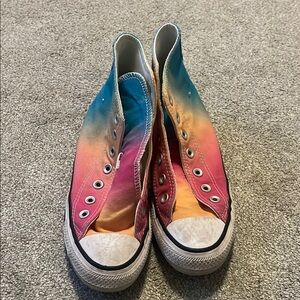 Converse Blue and Pink High Top Sneakers